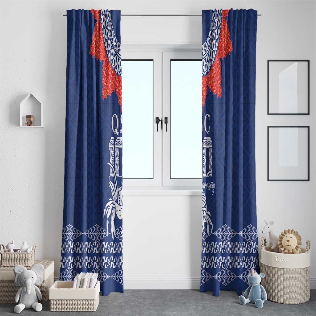 Queen Salote College 100 Years Anniversary Window Curtain Tonga QSC Royal Blue LT7 - Polynesian Pride