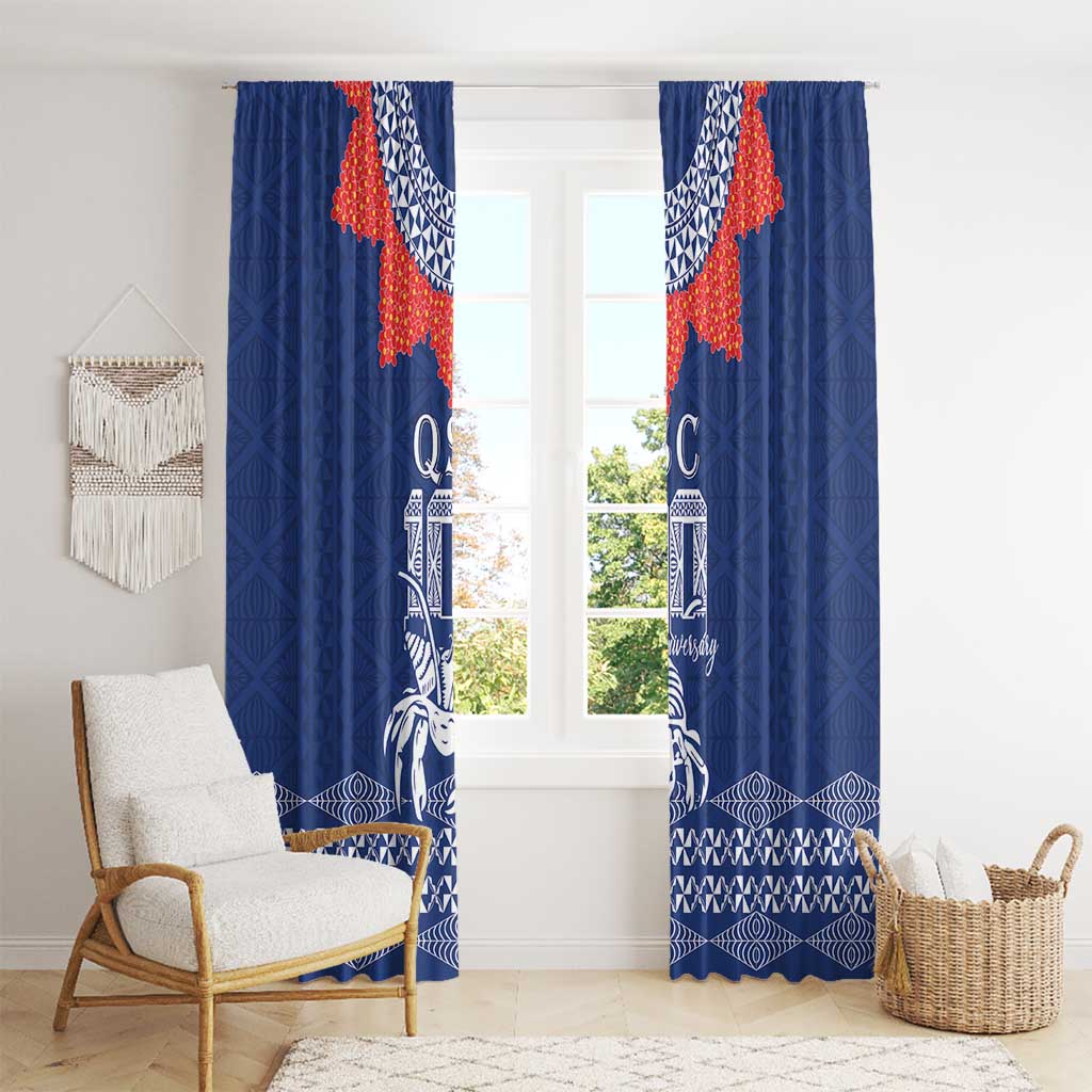 Queen Salote College 100 Years Anniversary Window Curtain Tonga QSC Royal Blue LT7 - Polynesian Pride
