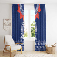 Queen Salote College 100 Years Anniversary Window Curtain Tonga QSC Royal Blue LT7 - Polynesian Pride