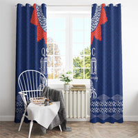 Queen Salote College 100 Years Anniversary Window Curtain Tonga QSC Royal Blue LT7 - Polynesian Pride