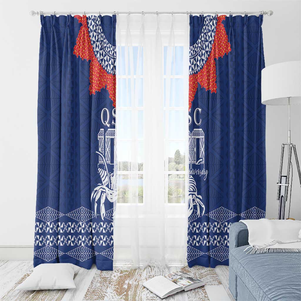 Queen Salote College 100 Years Anniversary Window Curtain Tonga QSC Royal Blue LT7 - Polynesian Pride