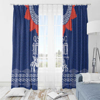 Queen Salote College 100 Years Anniversary Window Curtain Tonga QSC Royal Blue LT7 - Polynesian Pride