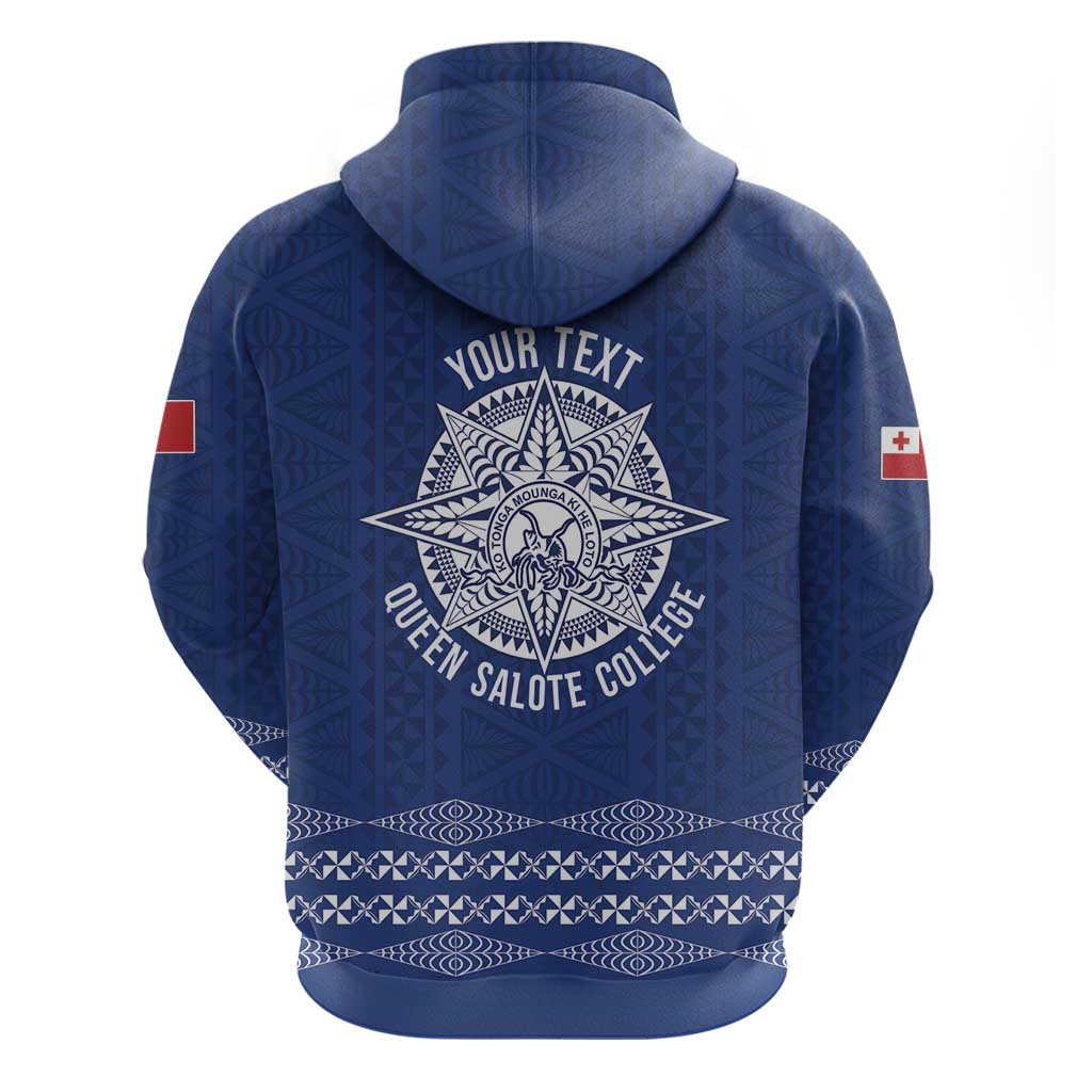 Queen Salote College 100 Years Anniversary Personalized Zip Hoodie Tonga QSC Royal Blue LT7 - Polynesian Pride