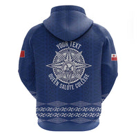 Queen Salote College 100 Years Anniversary Personalized Zip Hoodie Tonga QSC Royal Blue LT7 - Polynesian Pride
