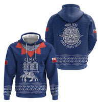 Queen Salote College 100 Years Anniversary Personalized Zip Hoodie Tonga QSC Royal Blue LT7 - Polynesian Pride