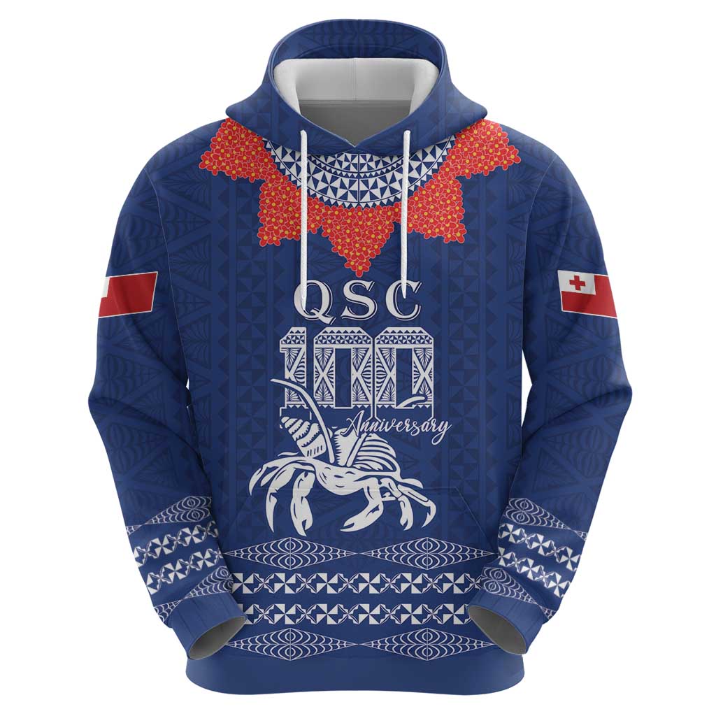 Queen Salote College 100 Years Anniversary Personalized Zip Hoodie Tonga QSC Royal Blue LT7 - Polynesian Pride