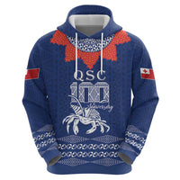 Queen Salote College 100 Years Anniversary Personalized Zip Hoodie Tonga QSC Royal Blue LT7 - Polynesian Pride