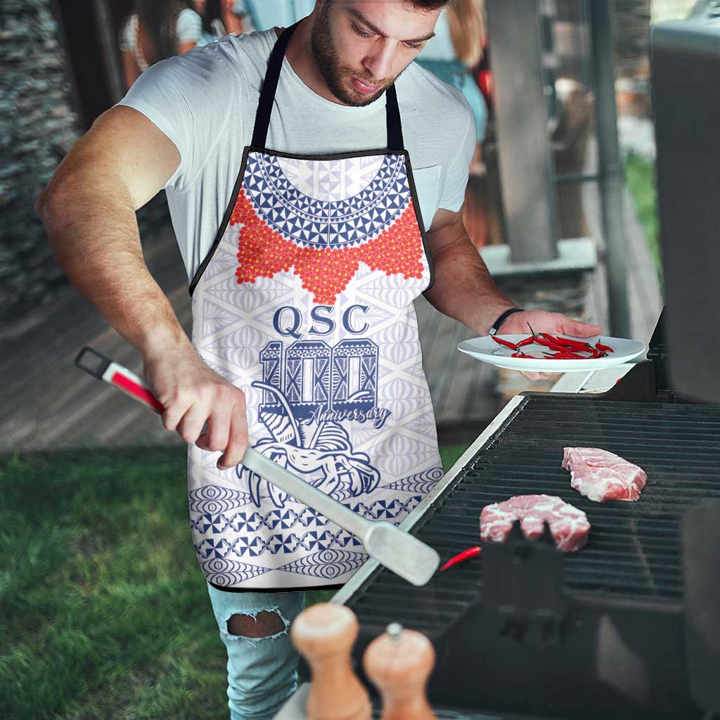 Queen Salote College 100 Years Anniversary Apron Tonga QSC White LT7 - Polynesian Pride