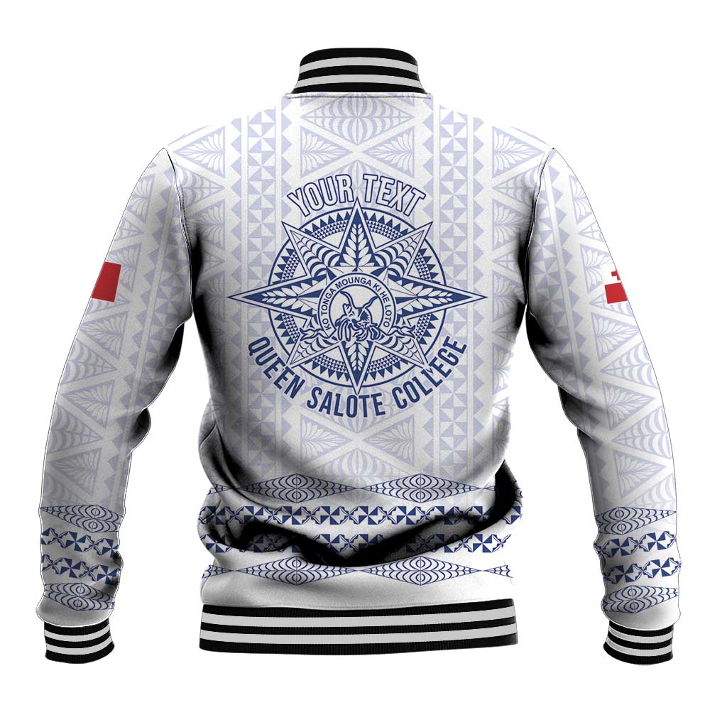 Queen Salote College 100 Years Anniversary Personalized Baseball Jacket Tonga QSC White - Polynesian Pride