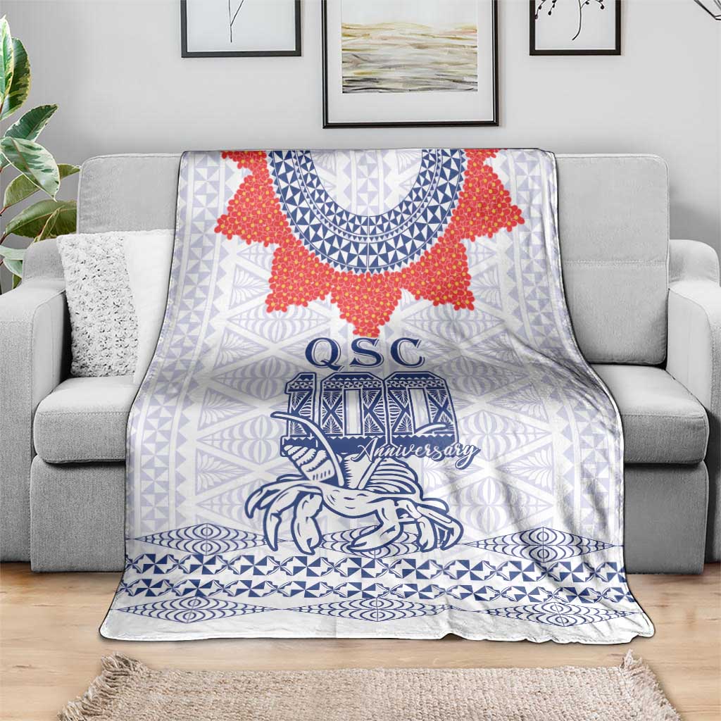 Queen Salote College 100 Years Anniversary Blanket Tonga QSC White LT7 - Polynesian Pride
