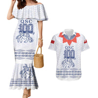 Queen Salote College 100 Years Anniversary Personalized Couples Matching Mermaid Dress and Hawaiian Shirt Tonga QSC White LT7 White - Polynesian Pride