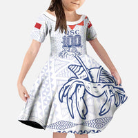 Queen Salote College 100 Years Anniversary Personalized Family Matching Mermaid Dress and Hawaiian Shirt Tonga QSC White LT7 Daughter's Dress White - Polynesian Pride