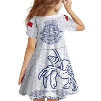 Queen Salote College 100 Years Anniversary Personalized Family Matching Off Shoulder Maxi Dress and Hawaiian Shirt Tonga QSC White LT7 - Polynesian Pride