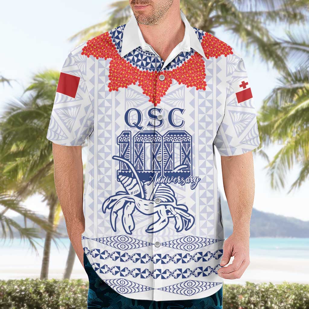 Queen Salote College 100 Years Anniversary Personalized Hawaiian Shirt Tonga QSC White LT7 - Polynesian Pride