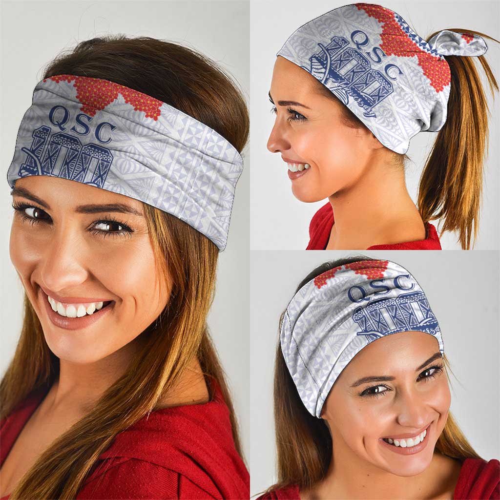 Queen Salote College 100 Years Anniversary Neck Gaiter Tonga QSC White - Polynesian Pride