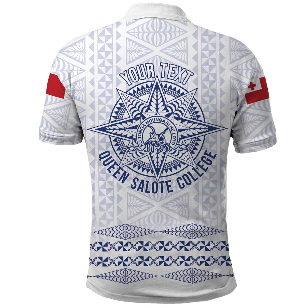 Queen Salote College 100 Years Anniversary Personalized Polo Shirt Tonga QSC White - Polynesian Pride