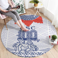 Queen Salote College 100 Years Anniversary Round Carpet Tonga QSC White LT7 - Polynesian Pride