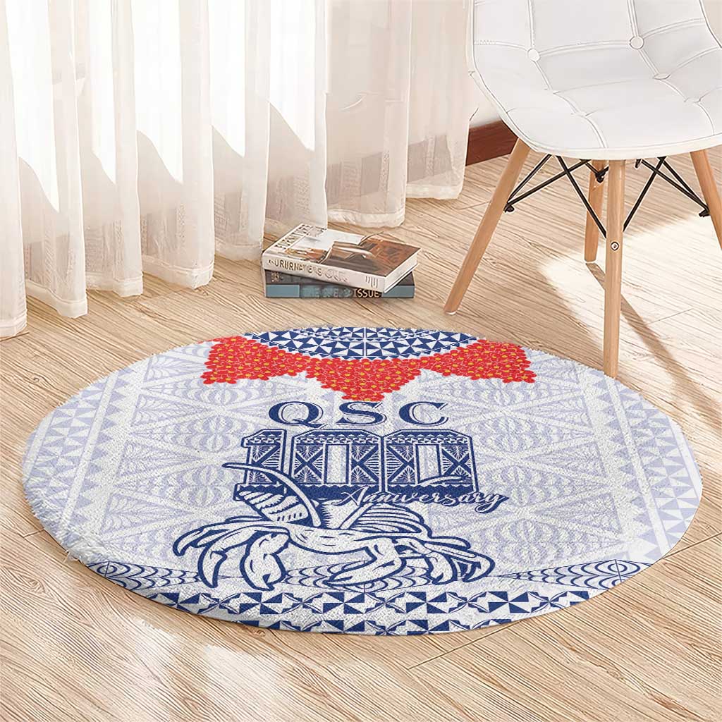 Queen Salote College 100 Years Anniversary Round Carpet Tonga QSC White LT7 - Polynesian Pride