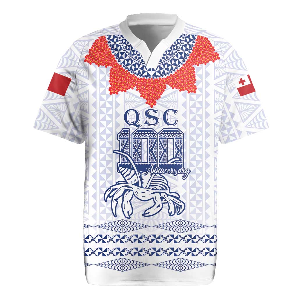 Queen Salote College 100 Years Anniversary Personalized Rugby Jersey Tonga QSC White - Polynesian Pride