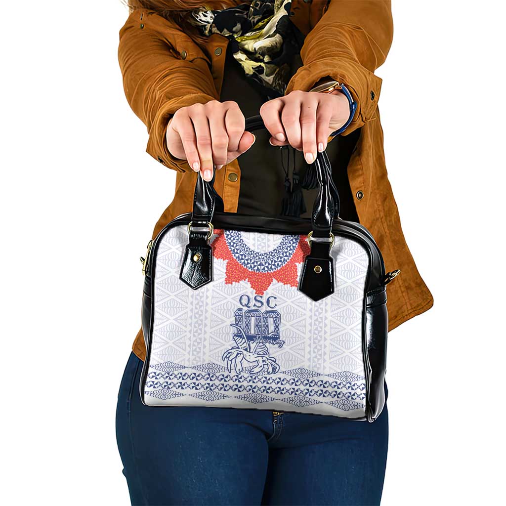 Queen Salote College 100 Years Anniversary Shoulder Handbag Tonga QSC White LT7 One Size White - Polynesian Pride