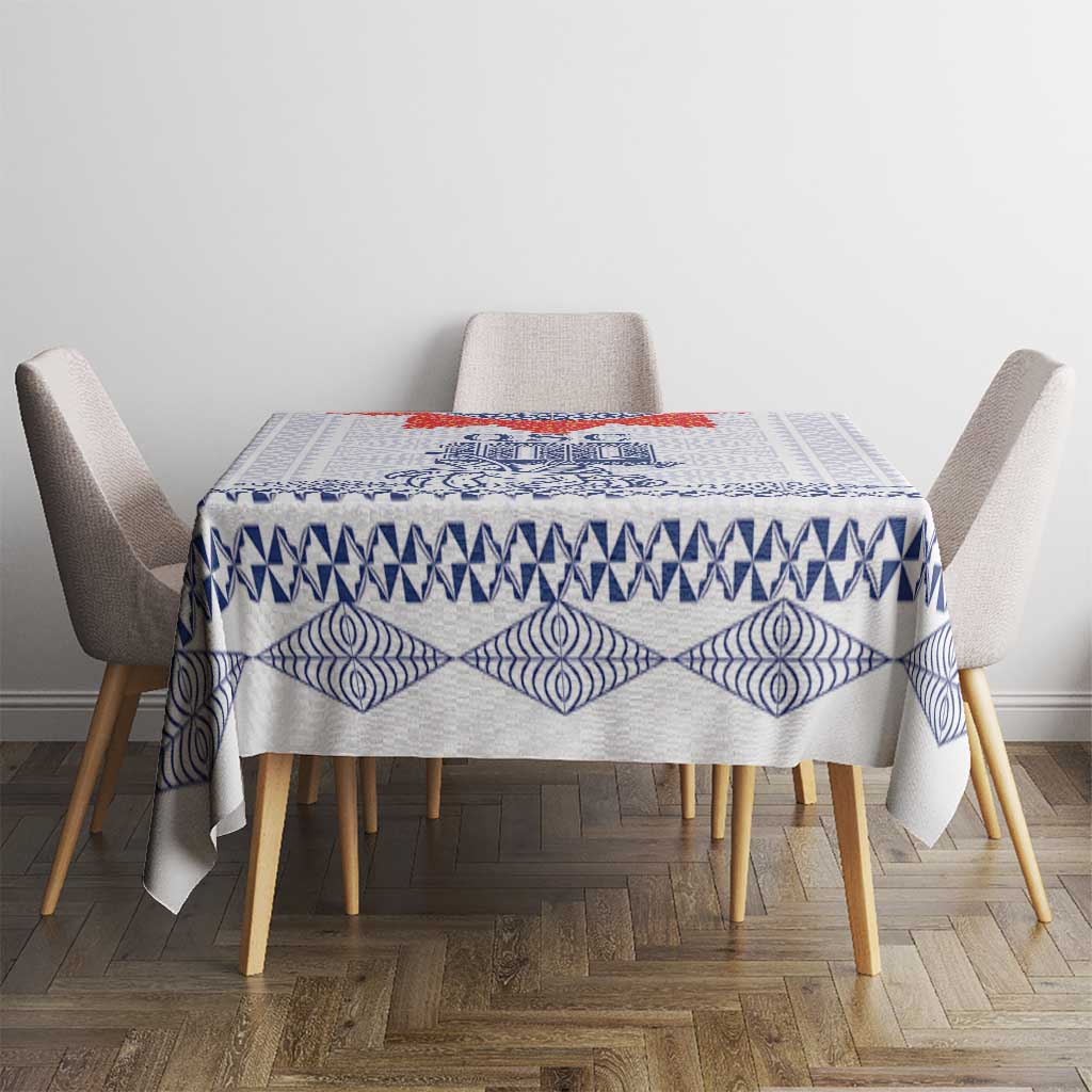 Queen Salote College 100 Years Anniversary Tablecloth Tonga QSC White - Polynesian Pride