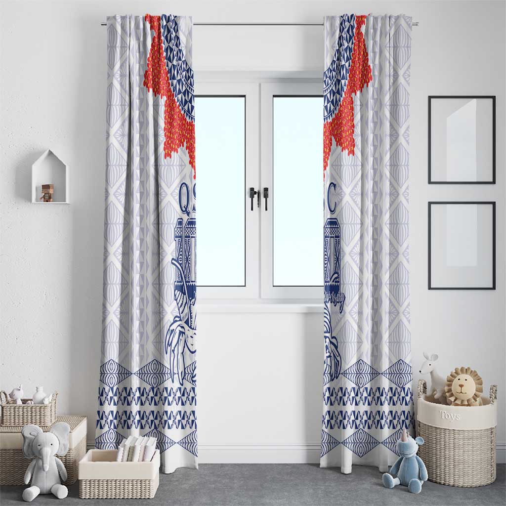 Queen Salote College 100 Years Anniversary Window Curtain Tonga QSC White - Polynesian Pride