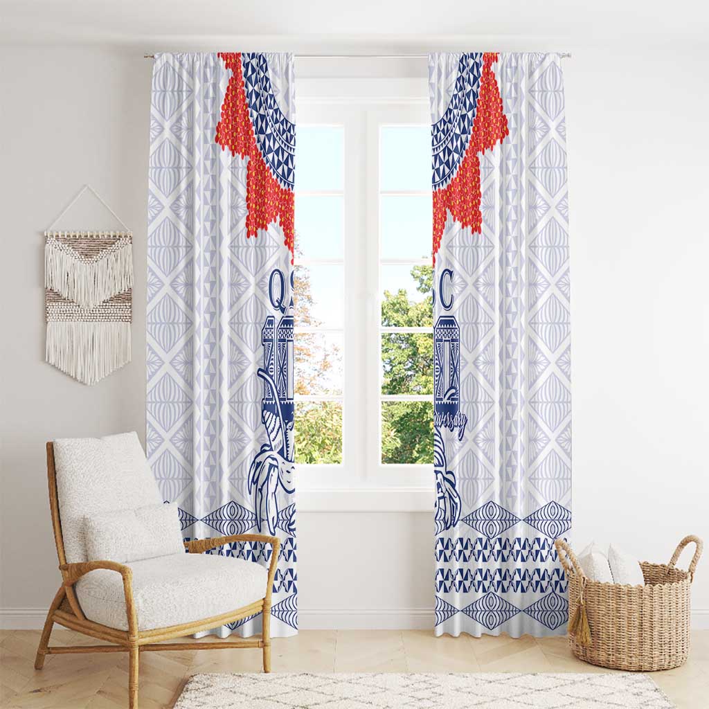 Queen Salote College 100 Years Anniversary Window Curtain Tonga QSC White - Polynesian Pride
