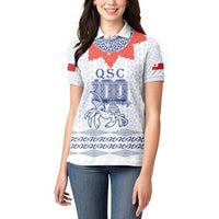 Queen Salote College 100 Years Anniversary Personalized Women Polo Shirt Tonga QSC White - Polynesian Pride