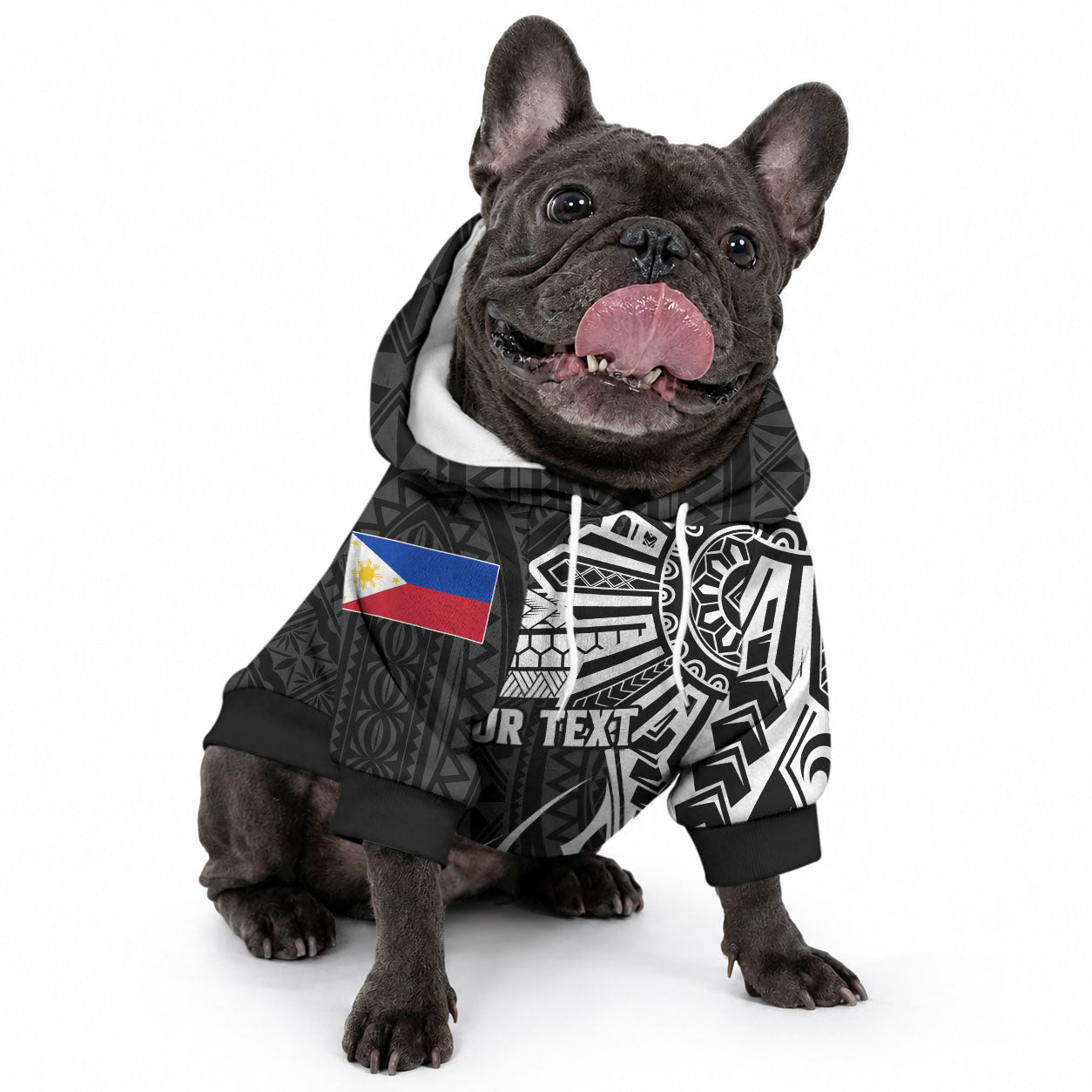 Personalised Philippines Pet Hoodie Tribal Sun
