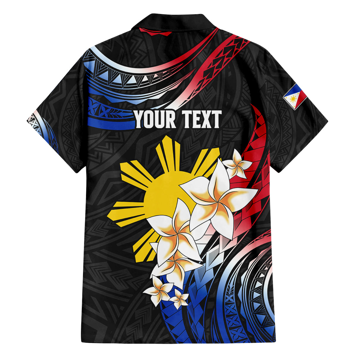 Personalised Philippines Tribal Family Matching Long Sleeve Bodycon Dress and Hawaiian Shirt Mix Plumeria - Flag Colors LT7 - Polynesian Pride