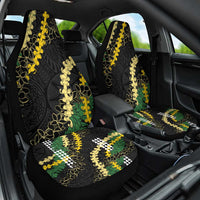 Hawaii Aloha Kakau Car Seat Cover Puakenikeni and Maile Lei Twist LT7 One Size Black - Polynesian Pride