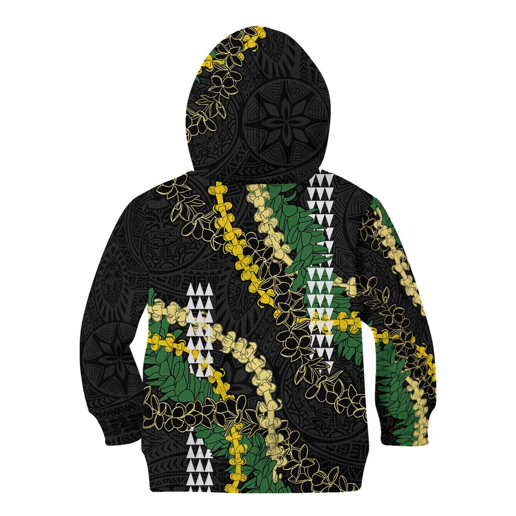 Hawaii Aloha Kakau Kid Hoodie Puakenikeni and Maile Lei Twist LT7 - Polynesian Pride