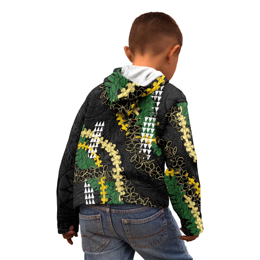 Hawaii Aloha Kakau Kid Hoodie Puakenikeni and Maile Lei Twist LT7 - Polynesian Pride