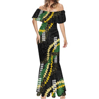 Hawaii Aloha Kakau Mermaid Dress Puakenikeni and Maile Lei Twist LT7 - Polynesian Pride