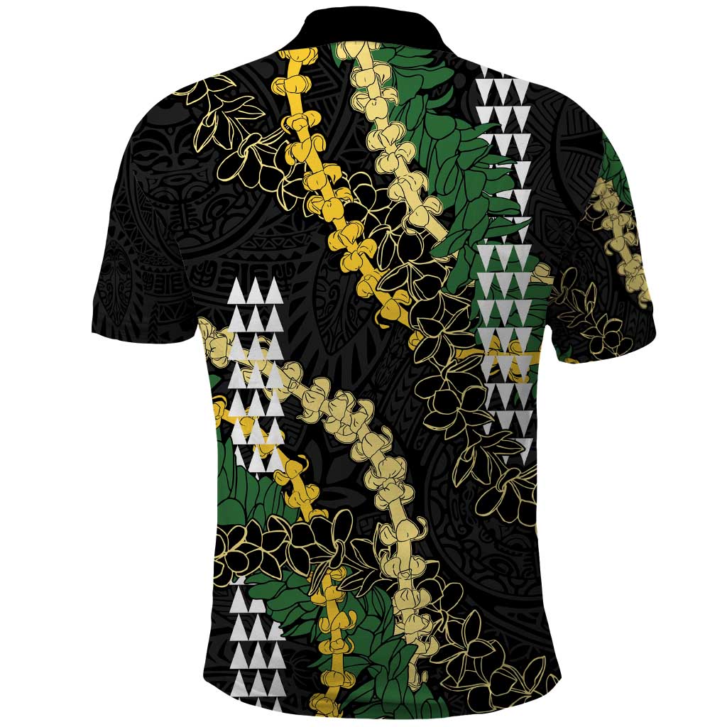 Hawaii Aloha Kakau Polo Shirt Puakenikeni and Maile Lei Twist LT7 - Polynesian Pride