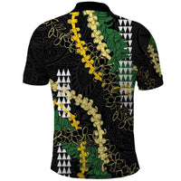 Hawaii Aloha Kakau Polo Shirt Puakenikeni and Maile Lei Twist LT7 - Polynesian Pride