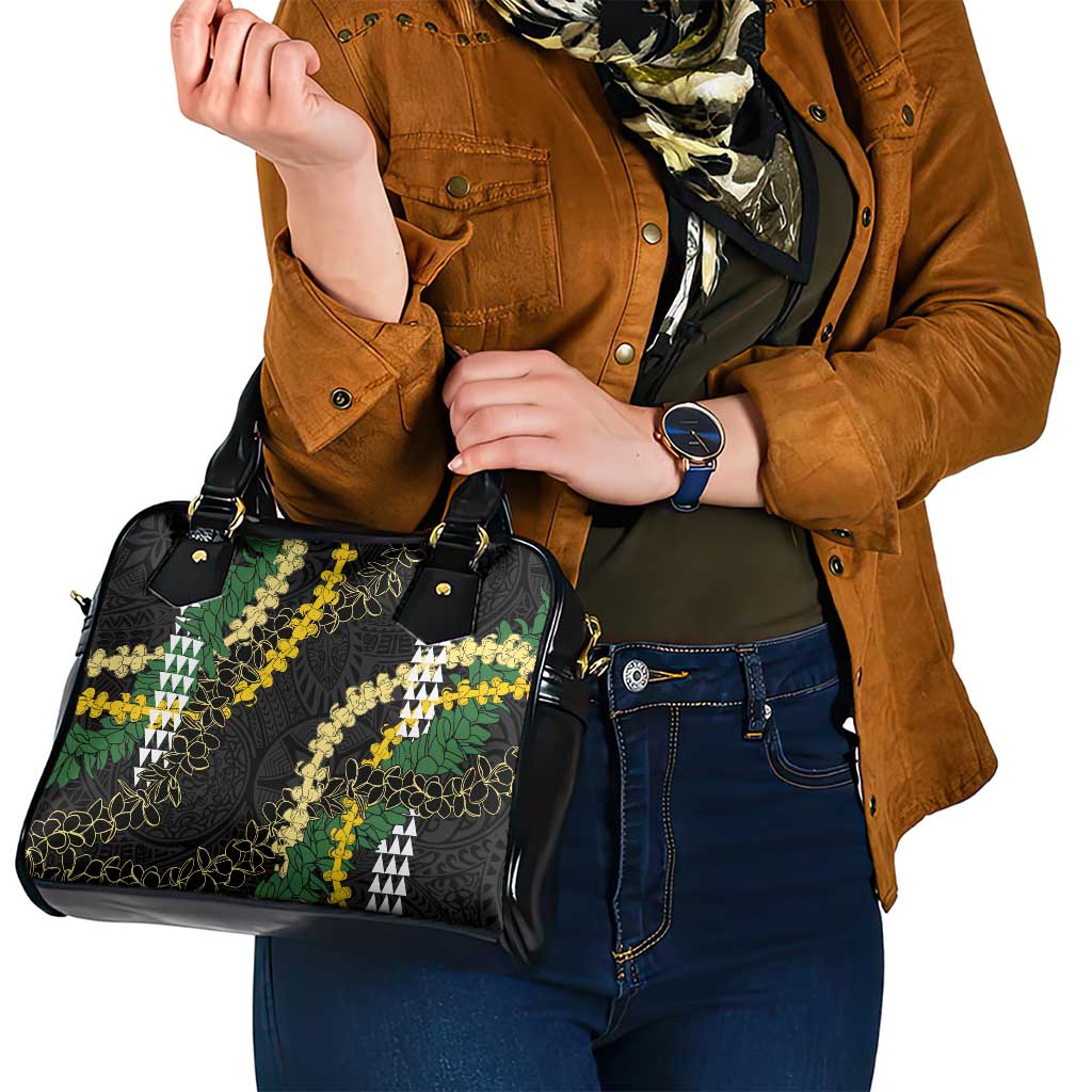 Hawaii Aloha Kakau Shoulder Handbag Puakenikeni and Maile Lei Twist LT7 - Polynesian Pride