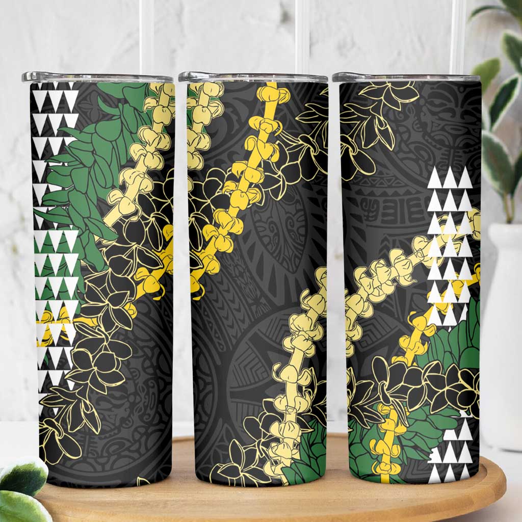 Hawaii Aloha Kakau Skinny Tumbler Puakenikeni and Maile Lei Twist LT7 - Polynesian Pride