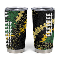 Hawaii Aloha Kakau Tumbler Cup Puakenikeni and Maile Lei Twist LT7 Black - Polynesian Pride