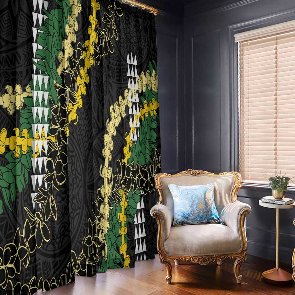 Hawaii Aloha Kakau Window Curtain Puakenikeni and Maile Lei Twist LT7 - Polynesian Pride