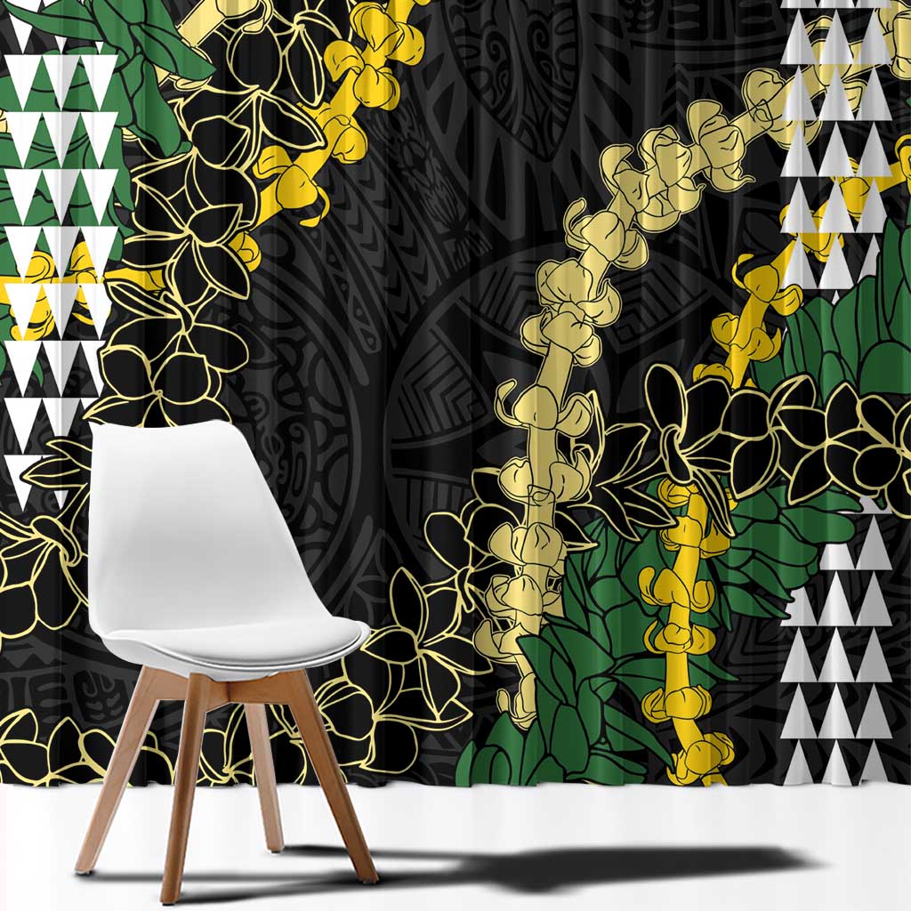 Hawaii Aloha Kakau Window Curtain Puakenikeni and Maile Lei Twist LT7 - Polynesian Pride