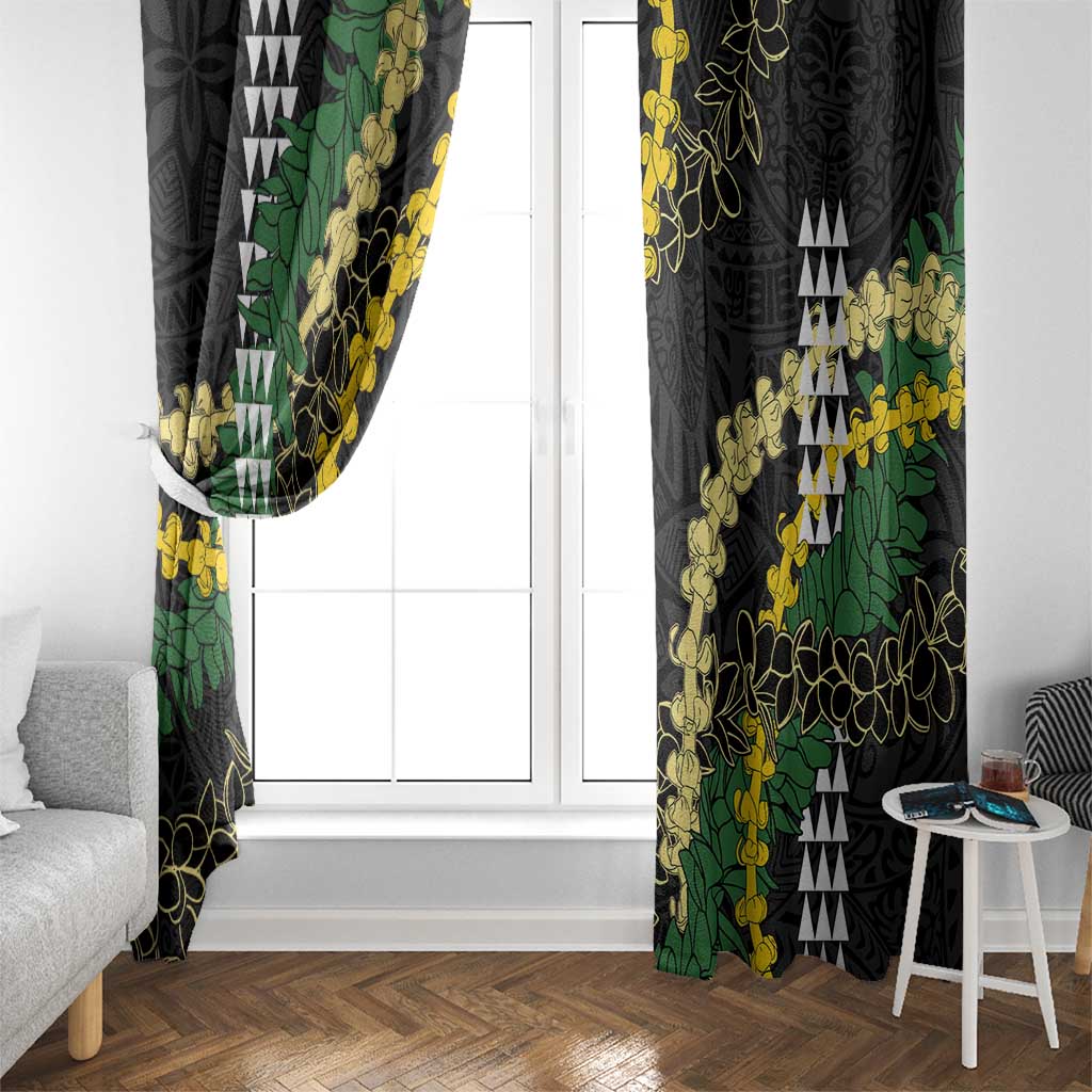 Hawaii Aloha Kakau Window Curtain Puakenikeni and Maile Lei Twist LT7 - Polynesian Pride
