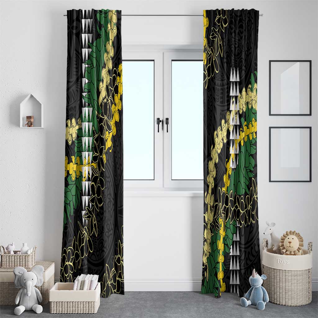Hawaii Aloha Kakau Window Curtain Puakenikeni and Maile Lei Twist LT7 - Polynesian Pride