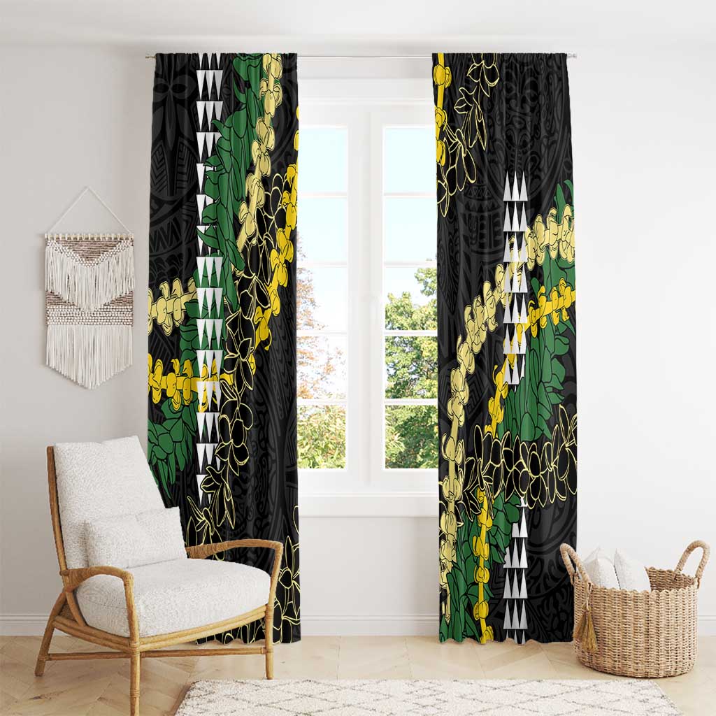 Hawaii Aloha Kakau Window Curtain Puakenikeni and Maile Lei Twist LT7 - Polynesian Pride