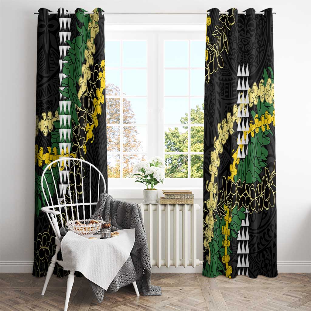 Hawaii Aloha Kakau Window Curtain Puakenikeni and Maile Lei Twist LT7 - Polynesian Pride