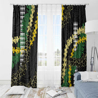 Hawaii Aloha Kakau Window Curtain Puakenikeni and Maile Lei Twist LT7 - Polynesian Pride