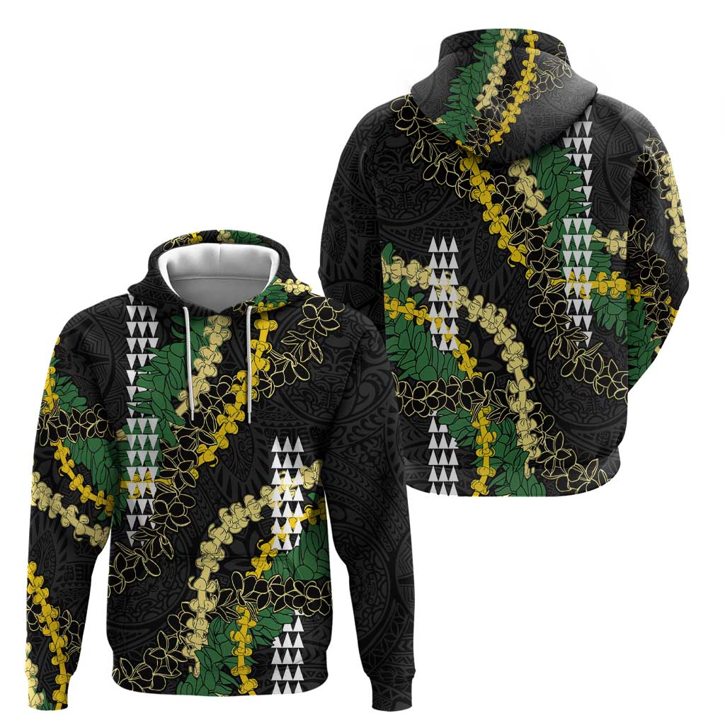 Hawaii Aloha Kakau Zip Hoodie Puakenikeni and Maile Lei Twist LT7 - Polynesian Pride