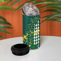 Hawaii Aloha Kakau 4 in 1 Can Cooler Tumbler Green Puakenikeni and Maile Lei Twist LT7 - Polynesian Pride