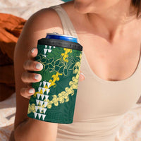 Hawaii Aloha Kakau 4 in 1 Can Cooler Tumbler Green Puakenikeni and Maile Lei Twist LT7 - Polynesian Pride