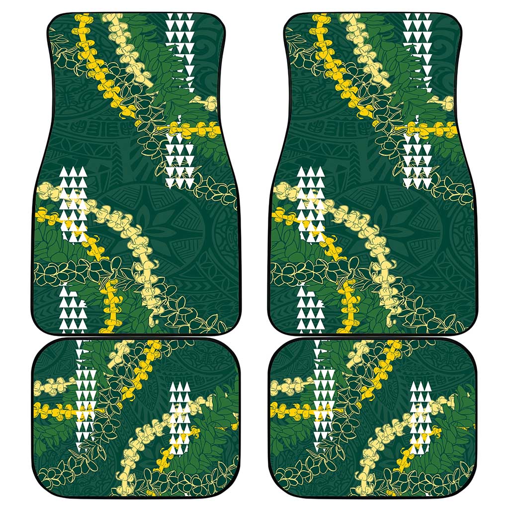 Hawaii Aloha Kakau Car Mats Green Puakenikeni and Maile Lei Twist LT7 - Polynesian Pride
